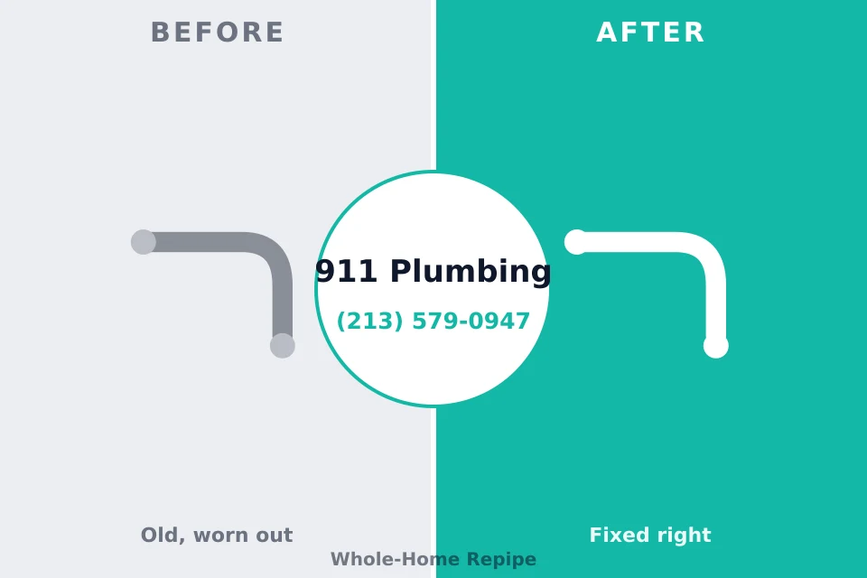 Before and after: plumbing repair Von Ormy, TX